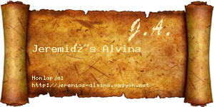 Jeremiás Alvina névjegykártya